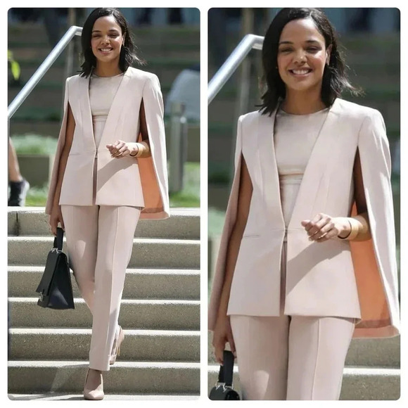 BCBGMAXAZRIA Women’s Upas Blush Pink Classic Office Cape Blazer Jacket Small - Picture 1 of 15